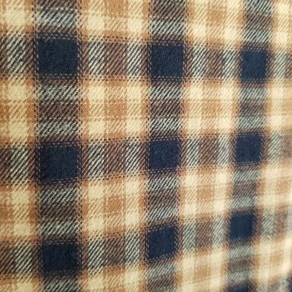 Men's Lands' End Flannel Pajama Shirt Long Sleeve Flannel Size Medium Blue Plaid - Picture 8 of 8